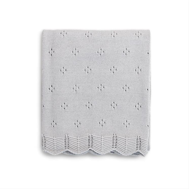 Knitted Blanket - Fiore - 75*110 - Grey