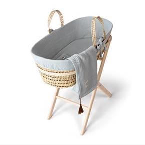 Muslin Moses Basket Set - Dove - Grey - 85 cm