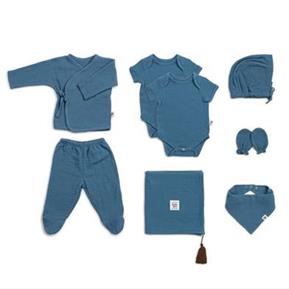 Muslin Newborn set - 8 pieces - Province- Dark Blue- 0/3 months